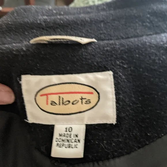 Talbots Wool Long Jacket size 10 black