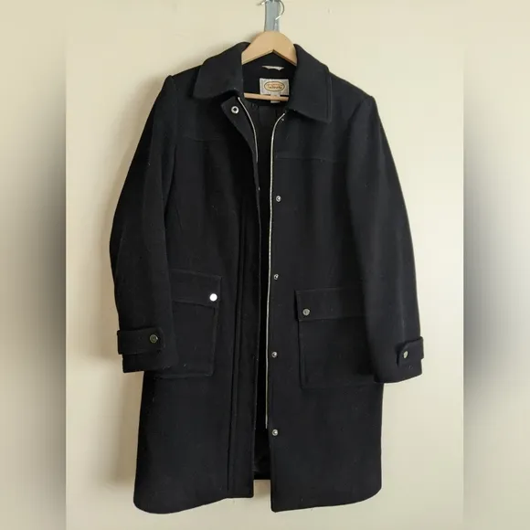 Talbots Wool Long Jacket size 10 black