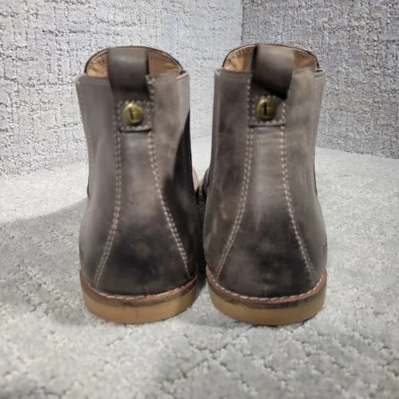 Taos Chelly Women’s Size 10 US Taupe Leather Pull on Ankle Chelsea Boots