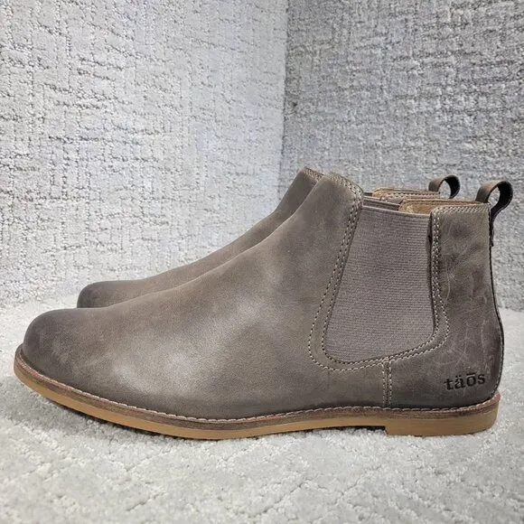 Taos Chelly Women’s Size 10 US Taupe Leather Pull on Ankle Chelsea Boots