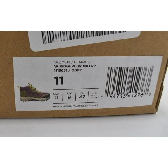 Teva Womens Sz 11 Ridgeview Rapid Proof Purple Mid Waterproof Hiking Boots Shoes