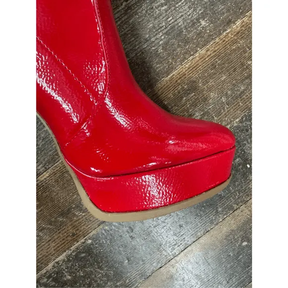 Thalia Sodi Womens  SILENA Faux Leather Platform Over-The-Knee Boots Size  7.5 N