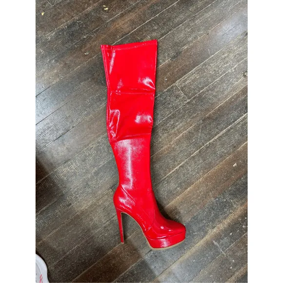Thalia Sodi Womens  SILENA Faux Leather Platform Over-The-Knee Boots Size  7.5 N