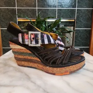 The Art Espadrille Wedge Sandals, Sz 41
