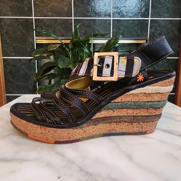 The Art Espadrille Wedge Sandals, Sz 41