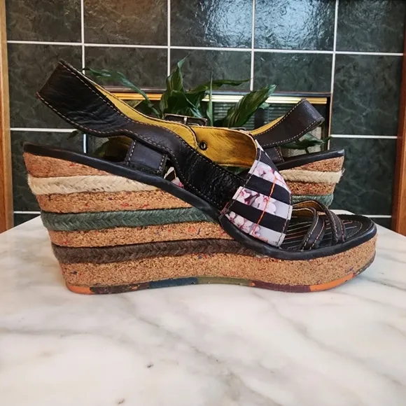 The Art Espadrille Wedge Sandals, Sz 41