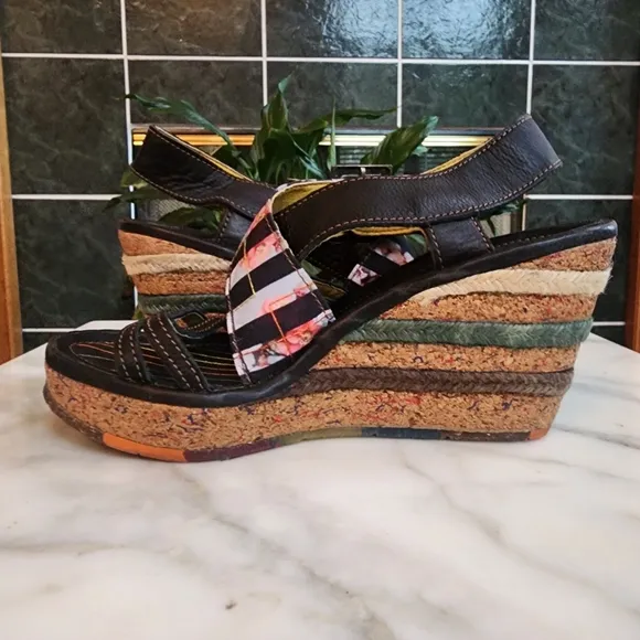 The Art Espadrille Wedge Sandals, Sz 41