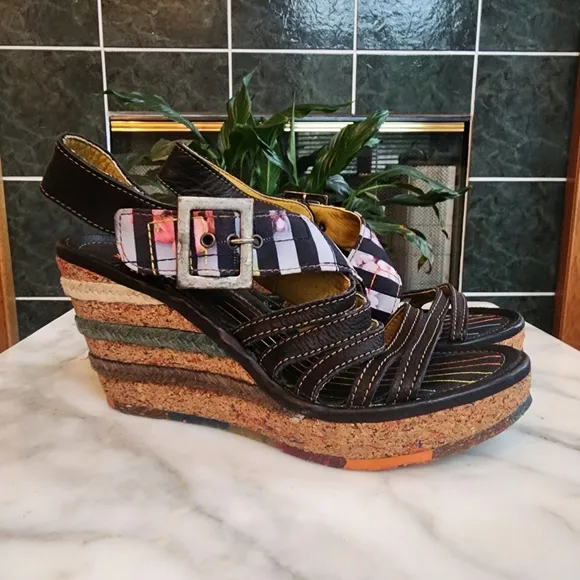 The Art Espadrille Wedge Sandals, Sz 41