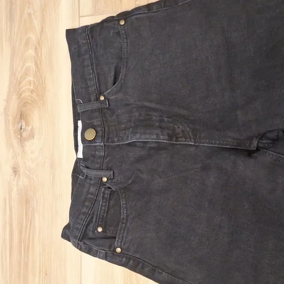 The Great. Dark Wash The Rider Relaxed Wide Leg Jeans 25