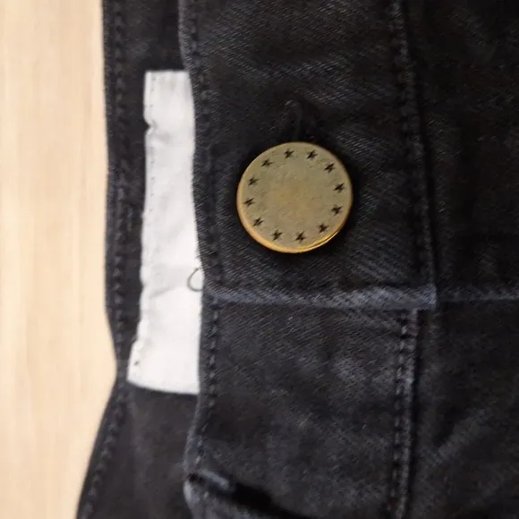 The Great. Dark Wash The Rider Relaxed Wide Leg Jeans 25