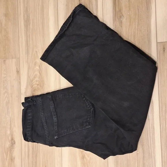 The Great. Dark Wash The Rider Relaxed Wide Leg Jeans 25