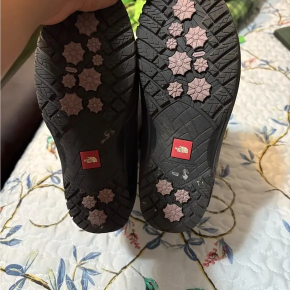The North Face Gray Winter &amp; Rain Boots with Quilted Upper and Thick Rubber Sole