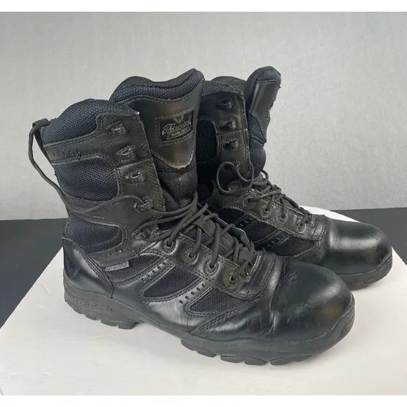 Thorogood BBP Waterproof Side-Zip Men's size 11 M Black Leather Tactical Boots