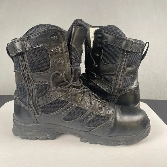Thorogood BBP Waterproof Side-Zip Men's size 11 M Black Leather Tactical Boots