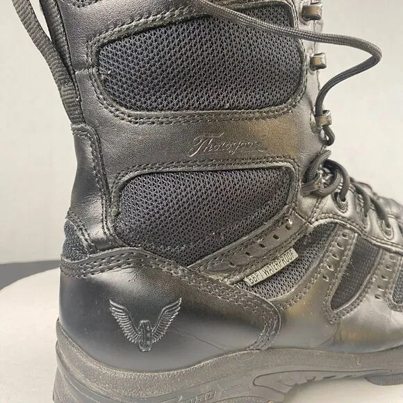 Thorogood BBP Waterproof Side-Zip Men's size 11 M Black Leather Tactical Boots