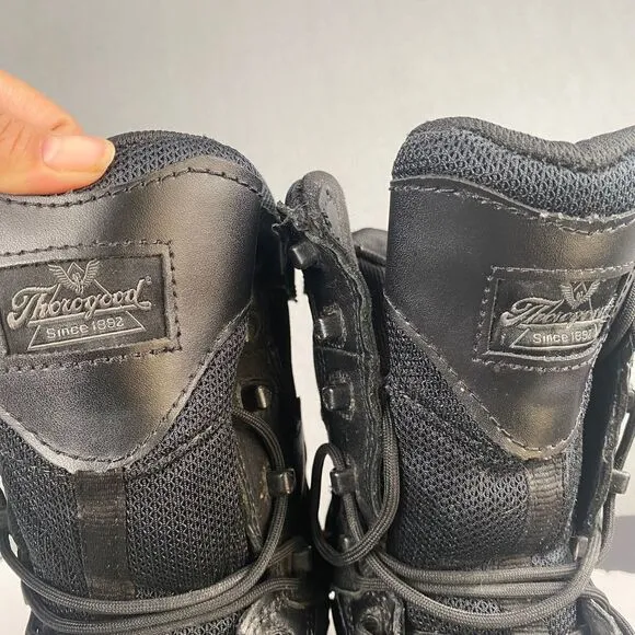 Thorogood BBP Waterproof Side-Zip Men's size 11 M Black Leather Tactical Boots