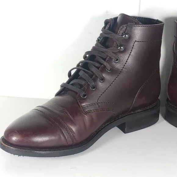 Thursday Boot Company Women's Captain US8 Brown Leather CapToe LaceUp Ankl Boots