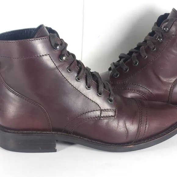 Thursday Boot Company Women's Captain US8 Brown Leather CapToe LaceUp Ankl Boots