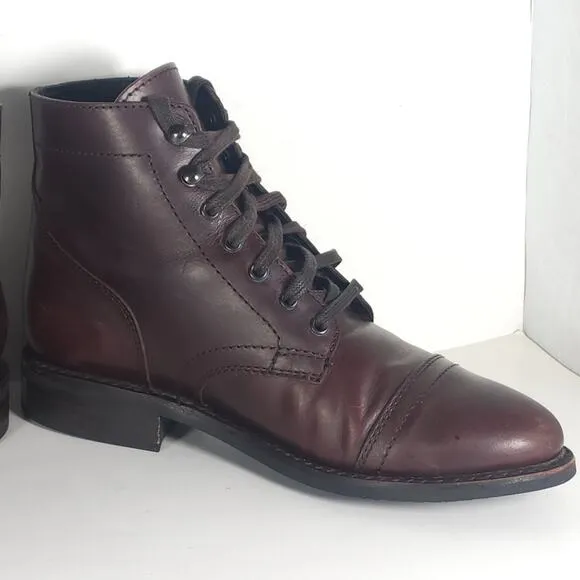 Thursday Boot Company Women's Captain US8 Brown Leather CapToe LaceUp Ankl Boots
