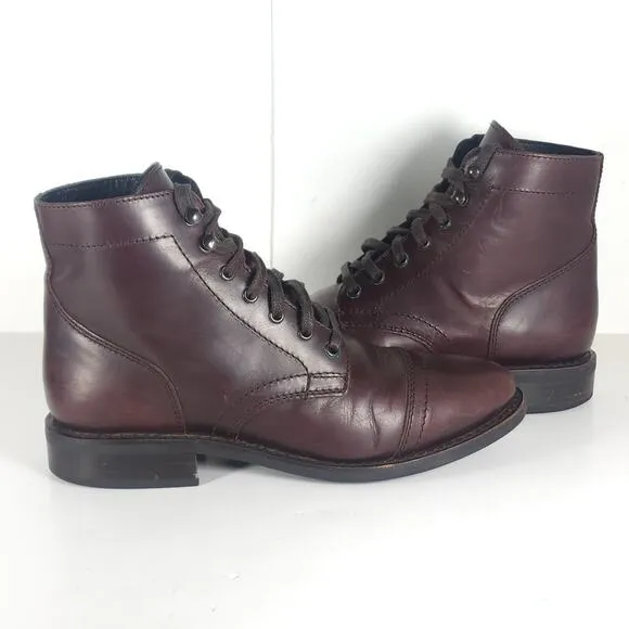 Thursday Boot Company Women's Captain US8 Brown Leather CapToe LaceUp Ankl Boots
