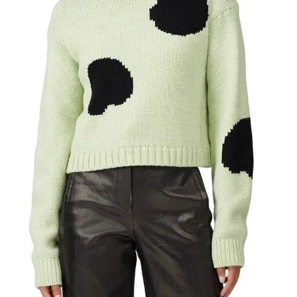 Tibi Polka Dot Intarsia Cropped Sweater – Size XS
