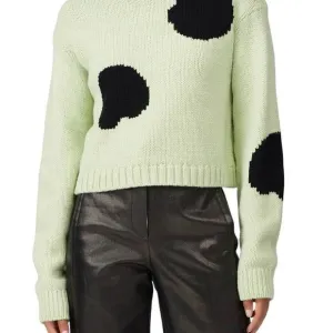 Tibi Polka Dot Intarsia Cropped Sweater – Size XS