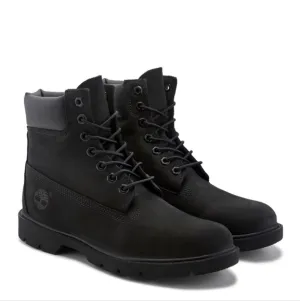Timberland 6&quot; padded collar waterproof black suede leather boots sz 7.5