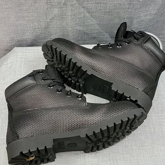 Timberland A14JW Reflective black waterproof Lace-up boots Boys 7