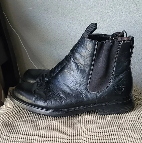 Timberland Black Leather Ankle Boots