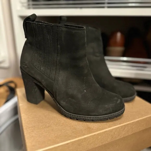 Timberland Black Suede Leather Ankle Boots ortholite boot