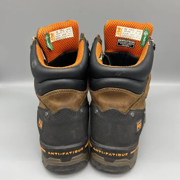 Timberland Boots Mens 8 Brown Leather Boondock 6&quot; Composite Toe Waterproof