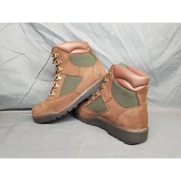 Timberland Boys Field Boot 6 Inch Waterproof Brown Green Size 5.5 NEW NO BOX!