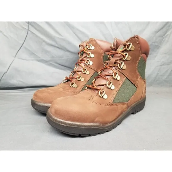 Timberland Boys Field Boot 6 Inch Waterproof Brown Green Size 5.5 NEW NO BOX!