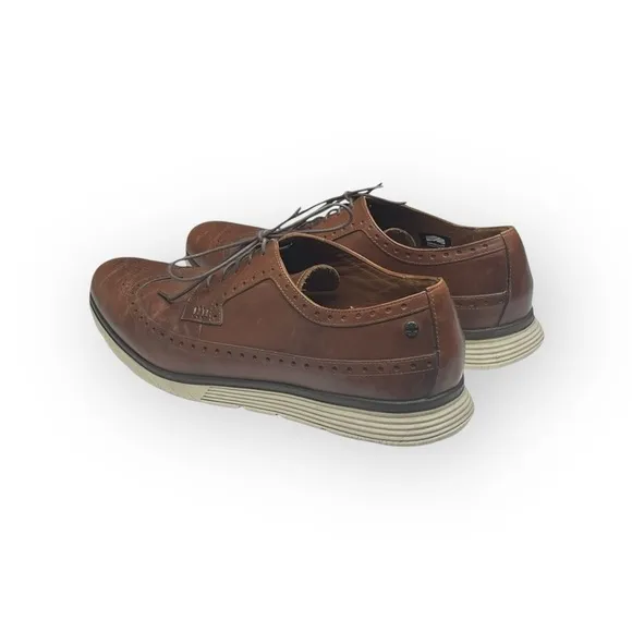 Timberland ✪ Brogue Oxford Wingtip Edgy Leather Lace Up Shoes ✪ Dark Tan Brown