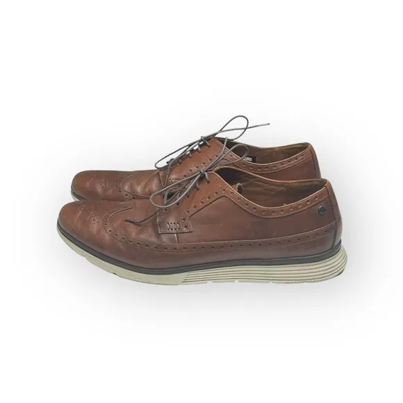 Timberland ✪ Brogue Oxford Wingtip Edgy Leather Lace Up Shoes ✪ Dark Tan Brown