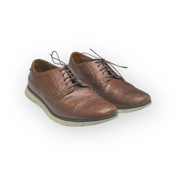 Timberland ✪ Brogue Oxford Wingtip Edgy Leather Lace Up Shoes ✪ Dark Tan Brown