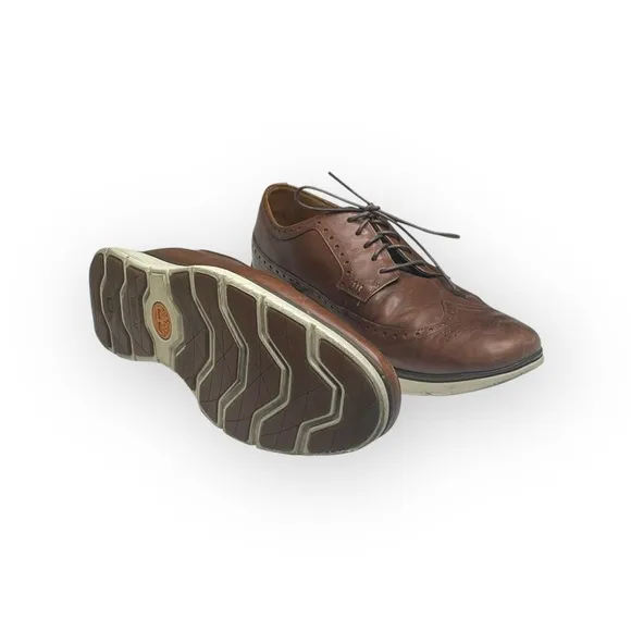 Timberland ✪ Brogue Oxford Wingtip Edgy Leather Lace Up Shoes ✪ Dark Tan Brown
