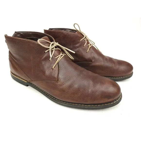 Timberland Brook Park Brown Leather Chukka Ankle Boots Mens US 12 M 9625B