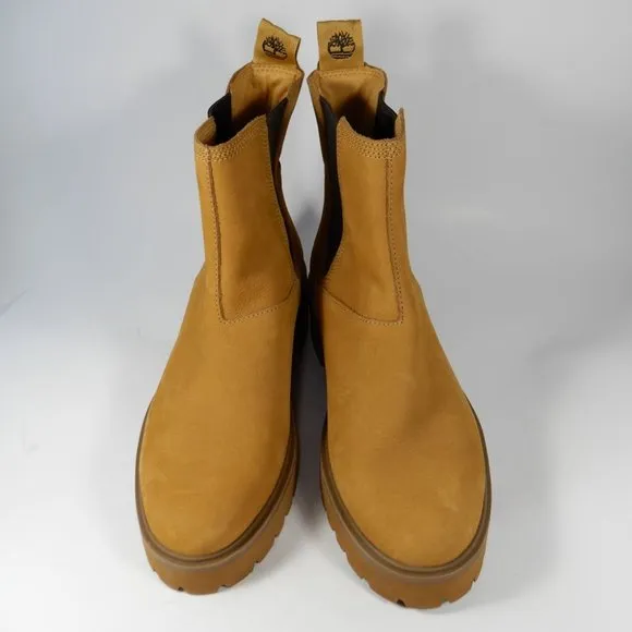 Timberland Carnaby Cool Chelsea BOOTS Size 9.5 Wheat Nubuck Lug Sole NEW