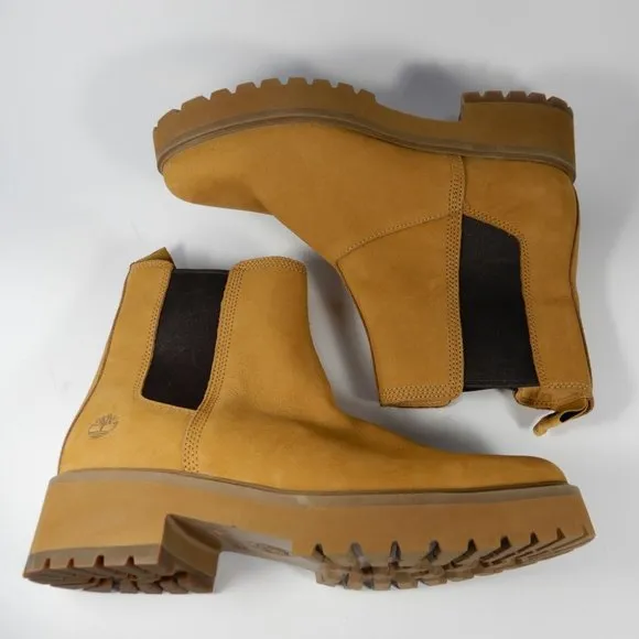 Timberland Carnaby Cool Chelsea BOOTS Size 9.5 Wheat Nubuck Lug Sole NEW
