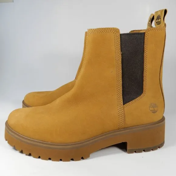 Timberland Carnaby Cool Chelsea BOOTS Size 9.5 Wheat Nubuck Lug Sole NEW