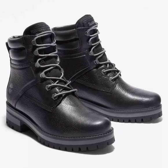Timberland Courmayeur Valley Mid Lace Black Waterproof Boots Shoes 9 9.5 NEW