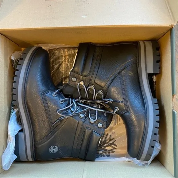 Timberland Courmayeur Valley Mid Lace Black Waterproof Boots Shoes 9 9.5 NEW