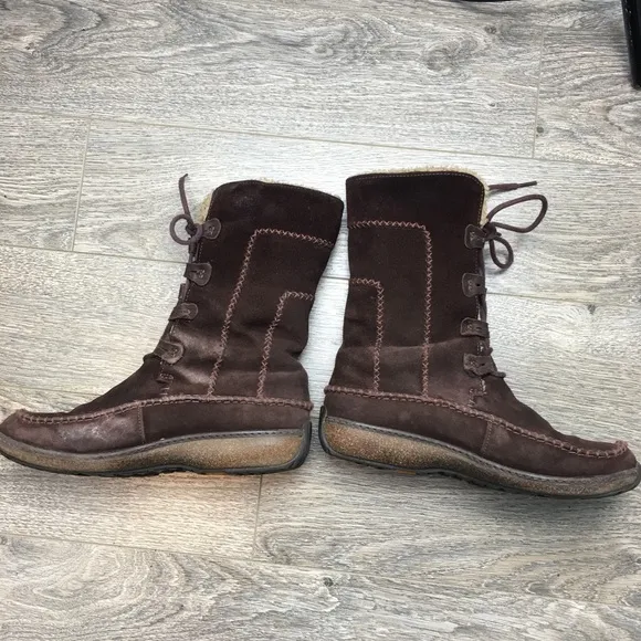 TIMBERLAND Fauna Lace Brown Leather Boots Size 6.5