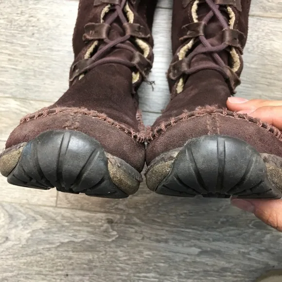TIMBERLAND Fauna Lace Brown Leather Boots Size 6.5