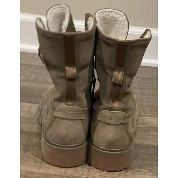 Timberland Jayne Waterproof Teddy Fleece Fold Down Nubuck Boots Women Sz 9.5 EUC