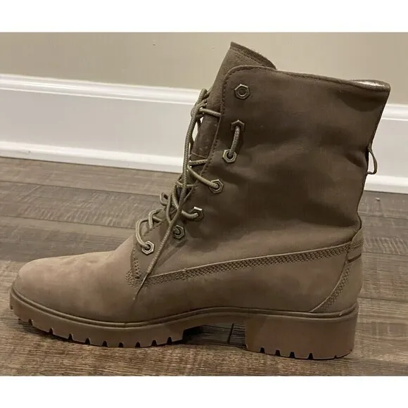 Timberland Jayne Waterproof Teddy Fleece Fold Down Nubuck Boots Women Sz 9.5 EUC