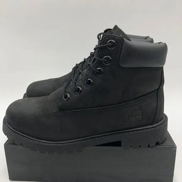Timberland Jr Boys Black Suede Boots Size 5 Ankle 12907