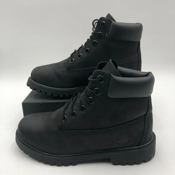 Timberland Jr Boys Black Suede Boots Size 5 Ankle 12907