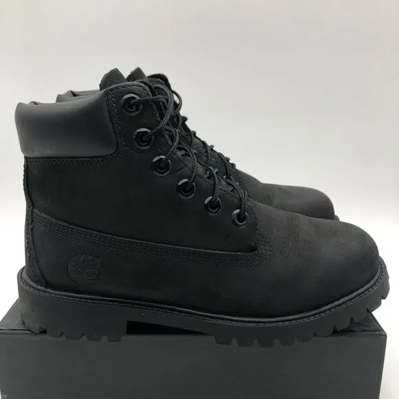 Timberland Jr Boys Black Suede Boots Size 5 Ankle 12907